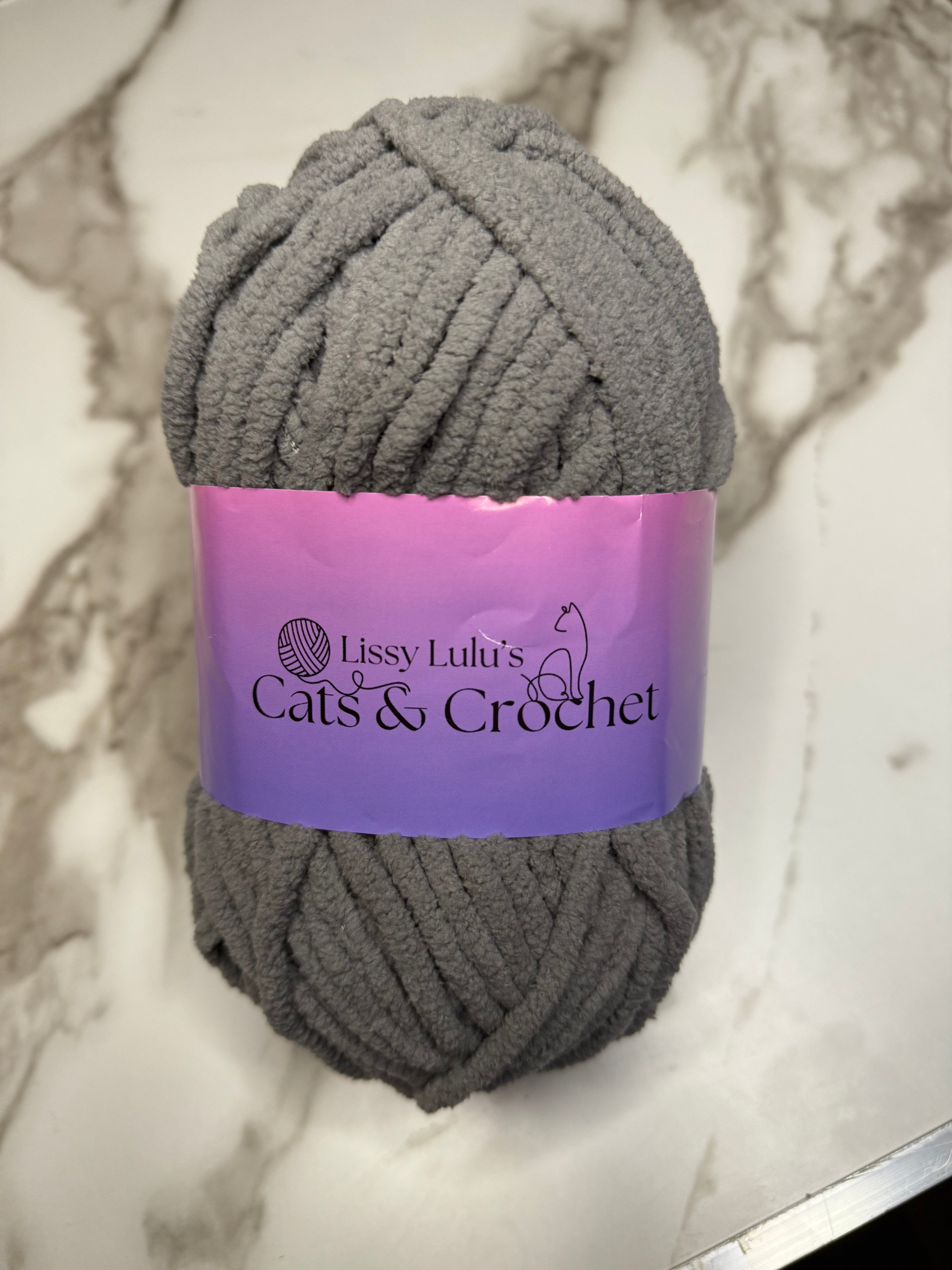 Slate Grey Chenille Yarn