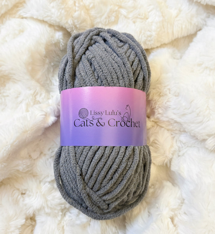 Slate Grey Chenille Yarn