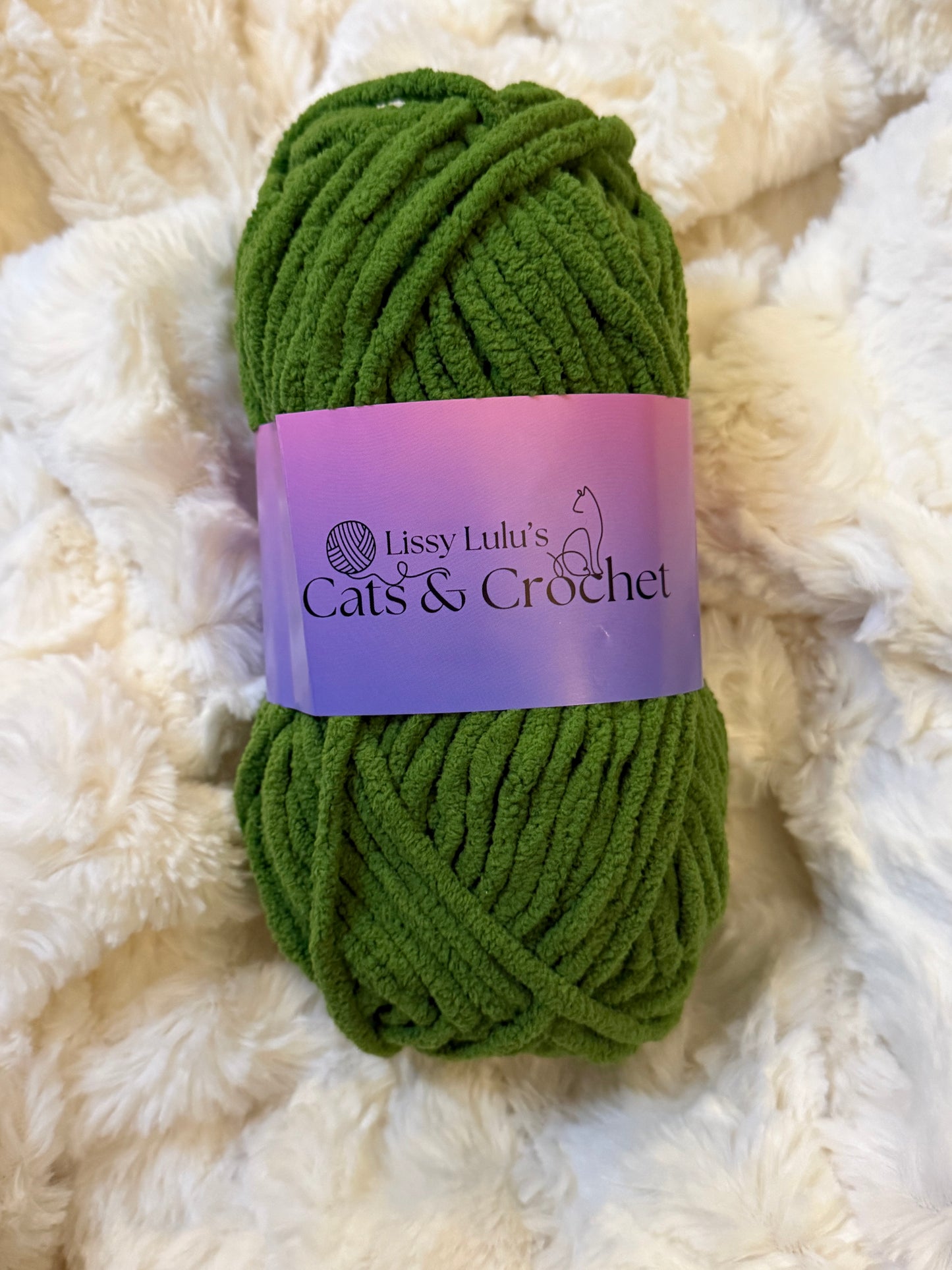 Olive Green Chenille Yarn