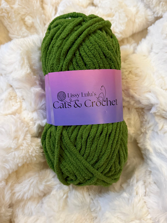Olive Green Chenille Yarn