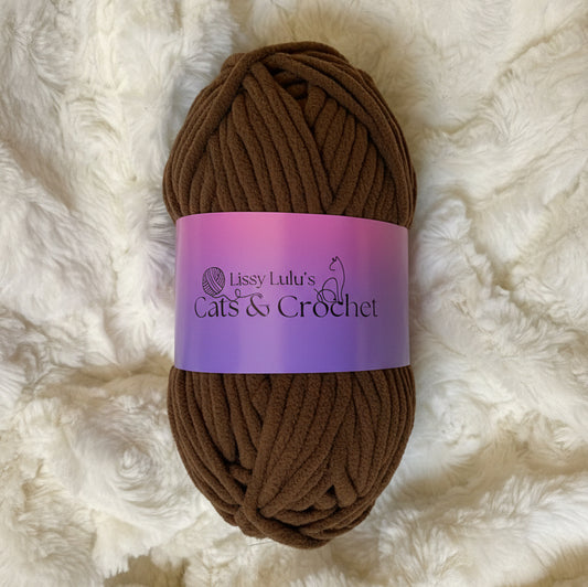 Chocolate Brown Chenille Yarn