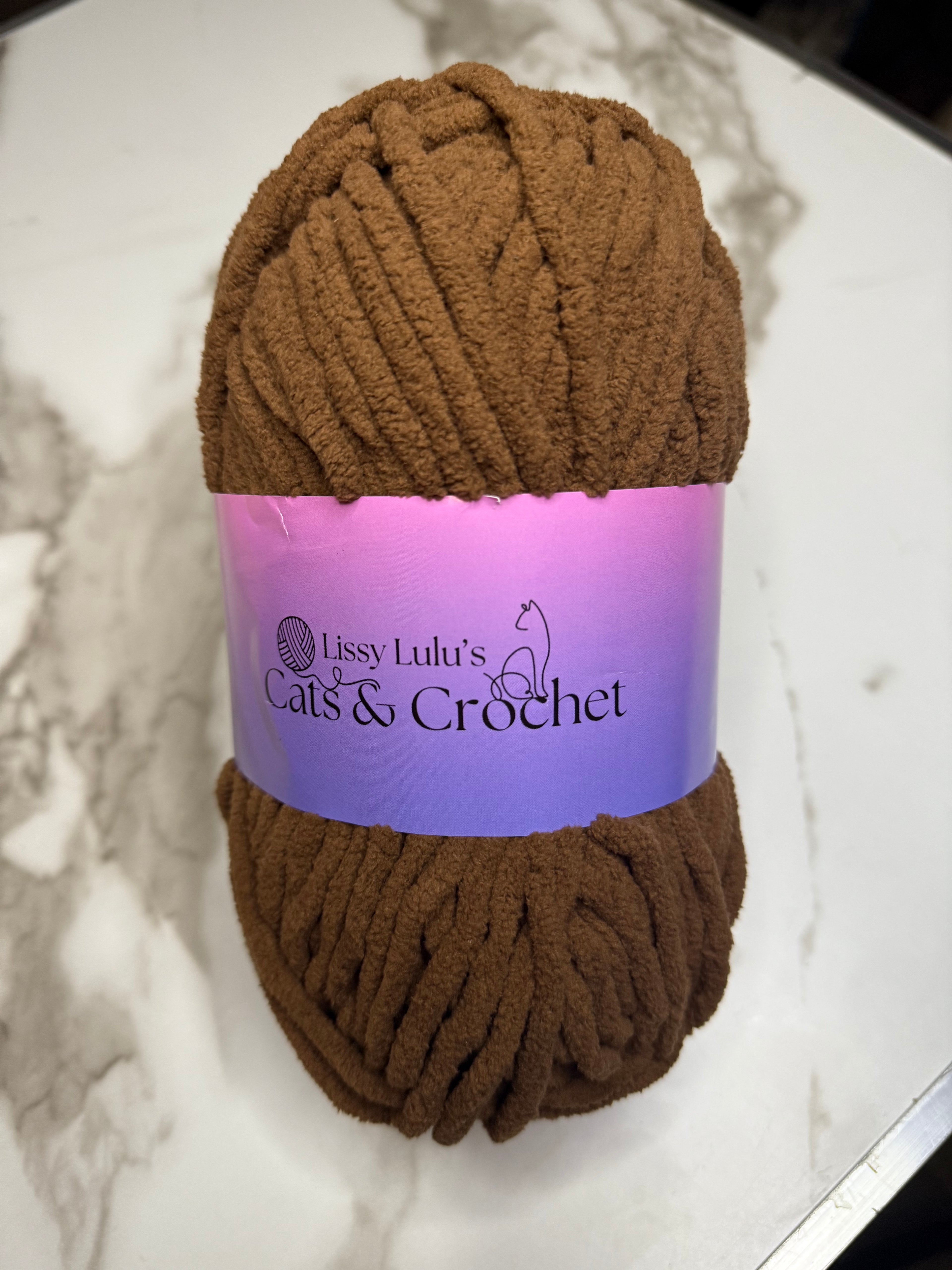 Chocolate Brown Chenille Yarn